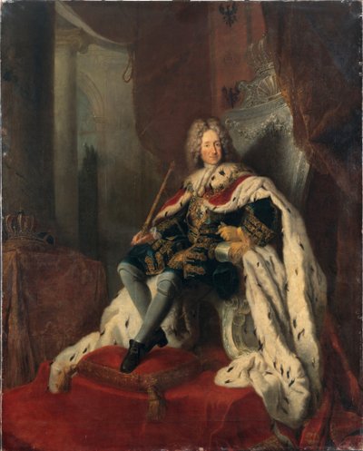 König Friedrich I. auf dem silbernen Thron, ca. 1712 von Antoine Pesne