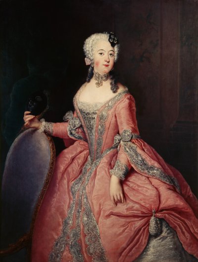 Porträt von Luise Ulrike Prinzessin von Preußen (1720-1782) mit Maske in der Hand von Antoine Pesne