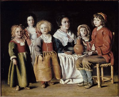 Eine Frau mit fünf Kindern von Antoine and Louis and Mathieu  Le Nain
