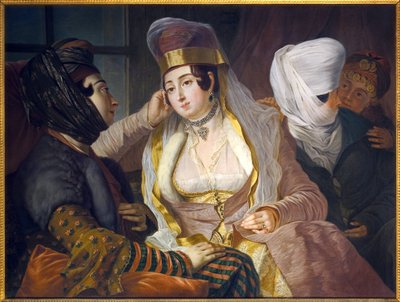 Levantinische Damen in Stadtfrisur. Gemälde von Antoine de Favray (1706-1791), Öl auf Leinwand. von Antoine de Favray