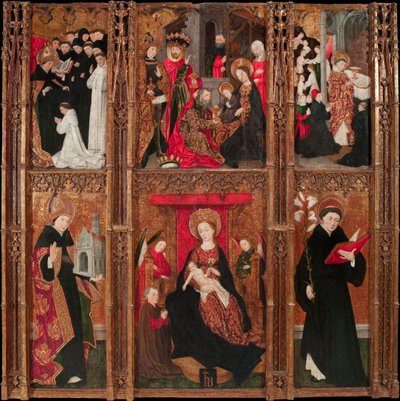 Altarbild der Jungfrau, des heiligen Augustinus und des heiligen Nikolaus von Tolentino von Antoine de Lonhy