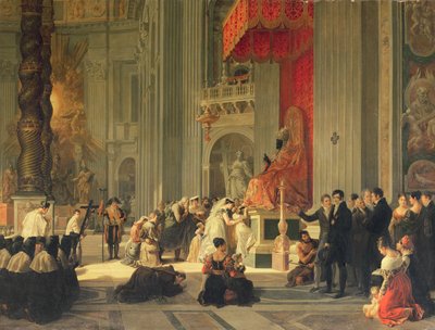 Die Füße der Statue von St. Peter in St. Peter, Rom küssen, 1812 von Antoinette Cecile Hortense Lescot Haudebourt