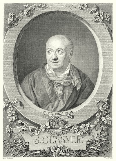 Salomon Gessner, Schweizer Maler und Dichter (Stich) von Anton (after) Graff