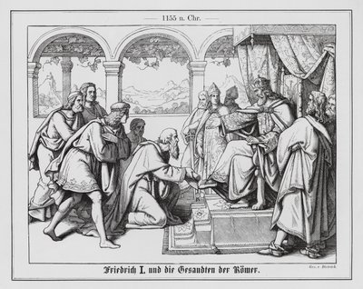 König Friedrich I. von Deutschland und die Gesandten der Römer von Anton Dietrich