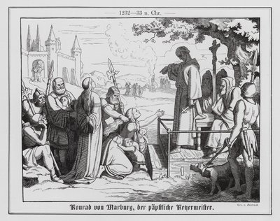 Konrad von Marburg unterdrückt Ketzerei von Anton Dietrich