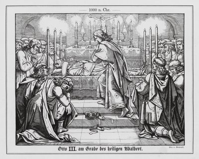 Der Heilige Römische Kaiser Otto III. am Grab des Heiligen Adalbert von Prag von Anton Dietrich