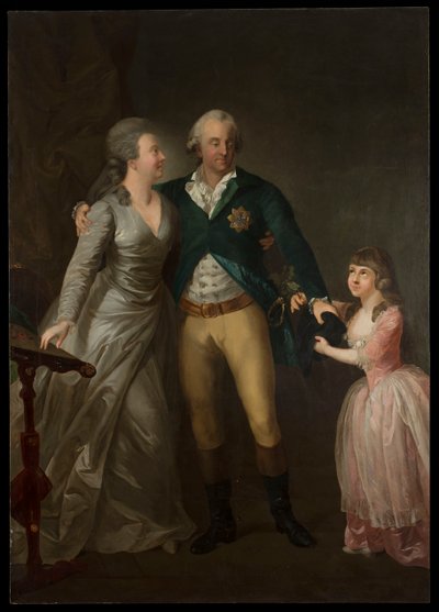 Porträt des sächsischen Prinzen Karl August mit seiner Frau Sophie und seiner Tochter von Anton Graff
