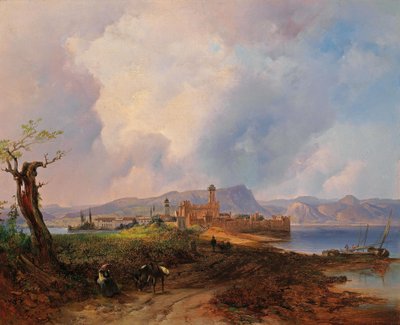 Ansicht des Castell Sermio, auf der Insel Sermione am Gardasee von Anton Hansch