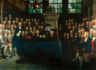William Pitt der Jüngere spricht vor dem Unterhaus, 1793 von Anton Hickel