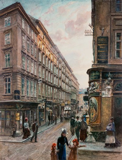 Spiegelgasse im Zentrum von Wien von Anton Hlavacek