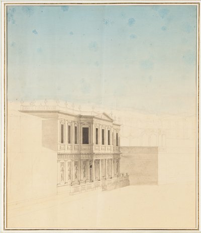 Ansicht des Sultane Hadigé Pavillons in Defterdar Bournou von Anton Ignaz Melling