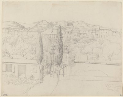 Aussicht aus meinem Fenster, via valfonda in Florenz (Gärten in Florenz vom Fenster des Künstlers aus gesehen) von Anton Krüger