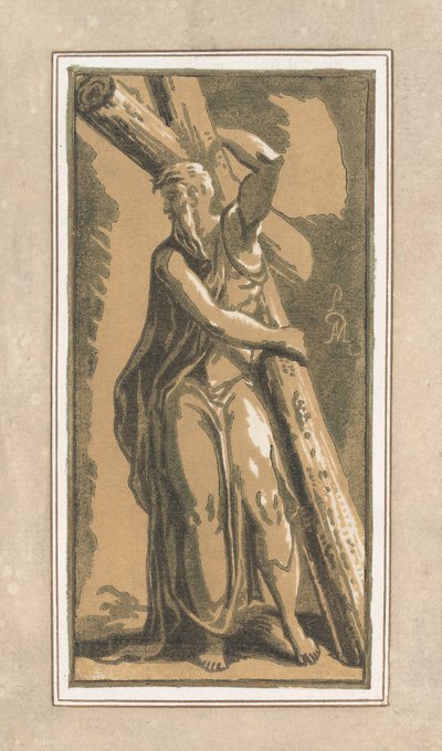 St. Andreas, nach vorne blickend, Kopf nach links gedreht, vor 1749 von Anton Maria Zanetti