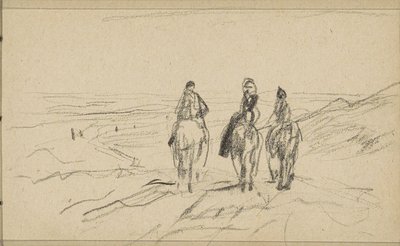Drei Reiter in den Dünen von Anton Mauve
