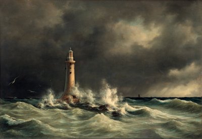 Leuchtturm bei Stora Bält von Anton Melbye