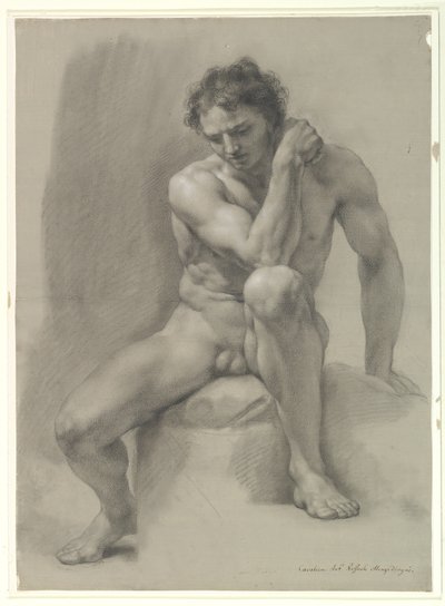 Sitzender nackter Mann von Anton Raphael Mengs
