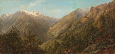 Blick vom Thörl ins Moldatal mit dem Hochalpenspitzl von Anton Schiffer