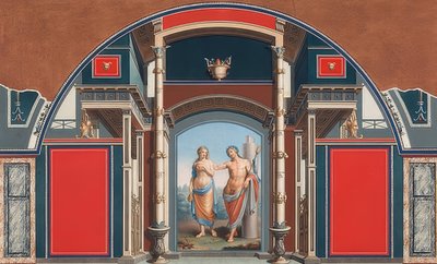 Wandgemälde eines römischen Hauses auf dem Gelände der Villa Negroni in Rom, Bacchus und Ariadne von Anton von Maron