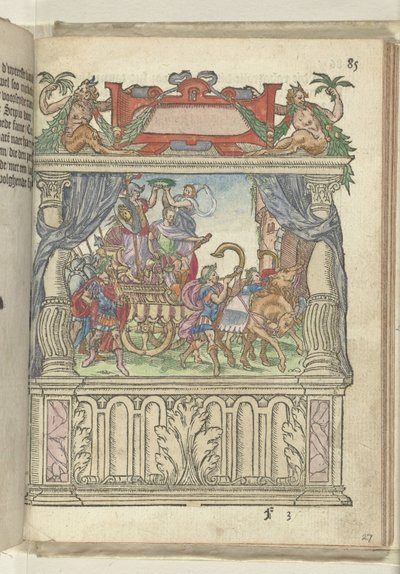 Allegorische Darstellung auf der Bühne am Ende der Steenweg, 1578 von Antoni van Leest