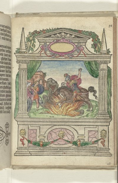 Szene mit der Heldentat von Marcus Curtius, 1578 von Antoni van Leest