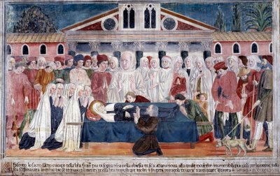 Leben der heiligen Francesca Romana: Der Tod der Heiligen von Antoniazzo Romano