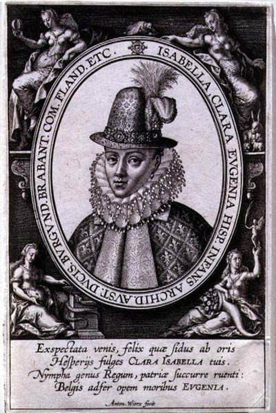 Porträt von Isabella Clara Eugenia von Österreich (1566-1633) Ehefrau von Albert, Erzherzog von Österreich (1559-1621) von Antonie Wierix