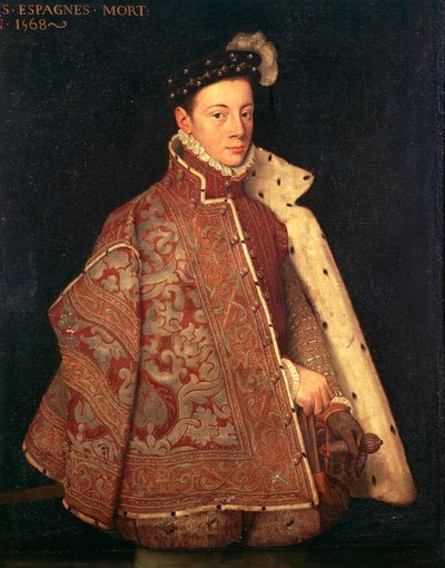 Porträt von Don Carlos, Prinz von Asturien von Antonio (studio of) (attr. to) Moro