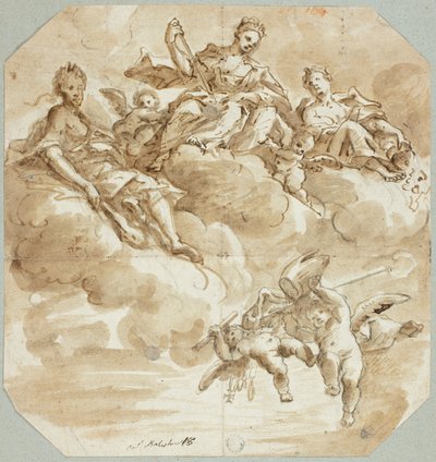 Maria als Himmelskönigin oder Apotheose des Heiligen von Antonio Balestra