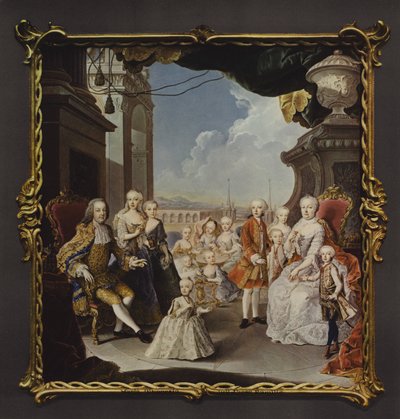 Die Kaiserin Maria Theresia und ihre Familie auf der Terrasse des Schlosses Schönbrunn von Antonio Bencini