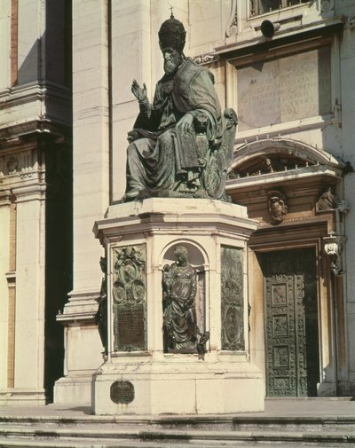 Denkmal für Papst Sixtus V. vor der Basilika in Loreto von Antonio Calcagni
