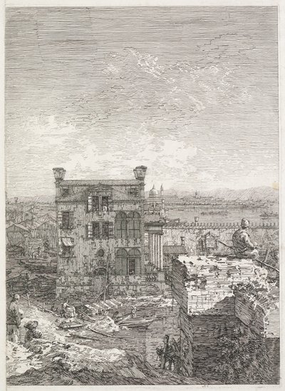 Ansichten: Ein Haus umgeben von sechs Säulen, 1735-1746 von Giovanni Antonio Canal