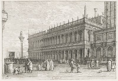 Ansichten: Die Bibliothek, Venedig von Antonio Canaletto