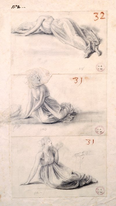 Weibliche Figur in drei verschiedenen Positionen von Antonio Canova