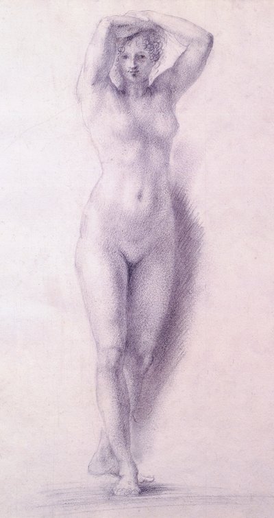 Weibliche Figur mit erhobenen Armen von Antonio Canova (1757-1822), Zeichnung von Antonio Canova