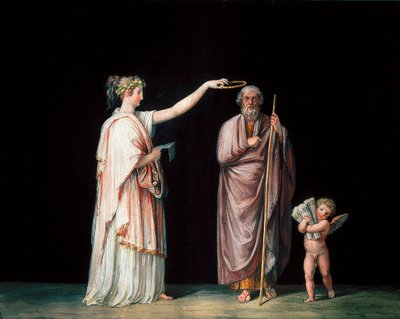 Die Muse Kalliope und Homer. Tempera von Antonio Canova (1757-1822), ca. 1798. von Antonio Canova