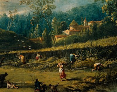 Die Ernte, Detail aus Der Sommer, von Antonio Diziani (1737-1797) von Antonio Diziani