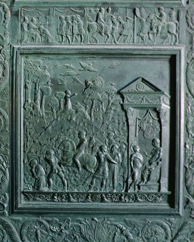 Die Enthauptung des Heiligen Paulus, Detail von der 