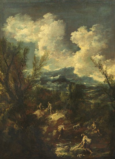 Landschaft mit Wäscherinnen von Antonio Francesco Peruzzini
