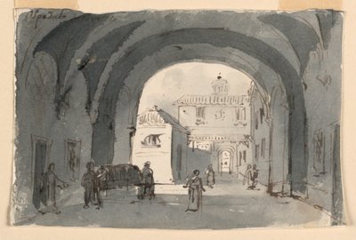 Bühnenbild, Krankenhaus in Brescia von Antonio Giuseppe Basoli