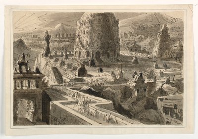 Bühnenbild, Orientalische Stadt von Antonio Giuseppe Basoli