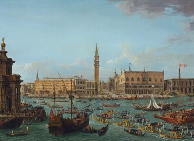 Prozession von Gondeln im Bacino di San Marco, Venedig, 1742 oder später von Antonio Joli