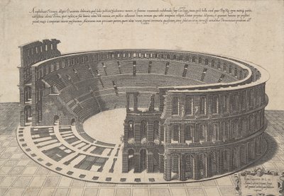 Amphitheater von Verona, sorgfältige und genaue Darstellung von Antonio Lafreri