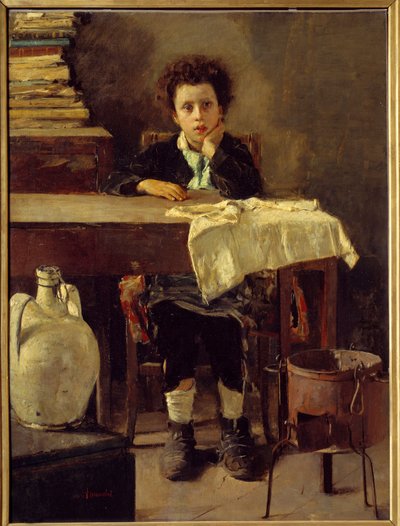 Der kleine Schuljunge oder arme Schuljunge von Antonio Mancini