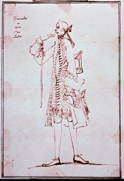 Porträt von Carlo Broschi genannt Farinelli (1705-1782) Italienischer Kastrat. Zeichnung von Anton Maria Zanetti (1680-1767). 18. Jahrhundert. Private Sammlung. von Antonio Maria Zanetti