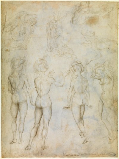 Studien nackter Frauen, Verkündigung und zwei Schwimmstudien von Frauen, um 1425 von Antonio Pisanello
