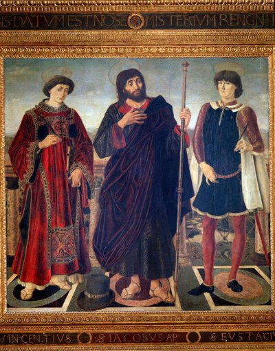 Altarbild von St. Vincent, St. James und St. Eustatius von Antonio Pollaiuolo