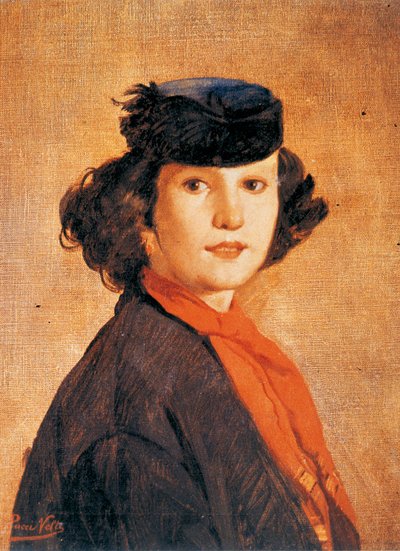 Porträt der Ehefrau (Nerina Badioli) von Antonio Puccinelli, um 1866 von Antonio Puccinelli
