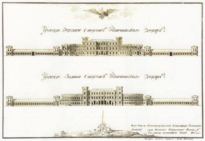Fassaden des Großen Gatschina-Palastes, 1781 von Antonio Rinaldi