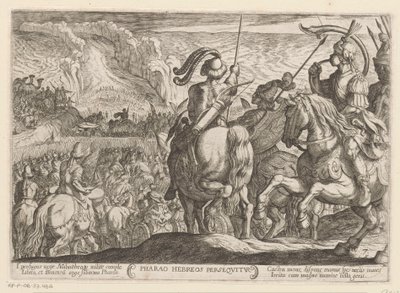 Die Ägypter verfolgen die Israeliten durch das Schilfmeer
Alttestamentliche Kampfszenen von Antonio Tempesta