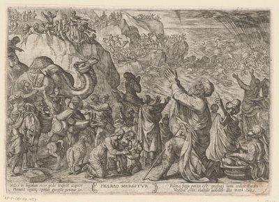 Die Ägypter ertrinken im Roten Meer (Pharao mergitur, Alttestamentliche Kampfszenen) von Antonio Tempesta